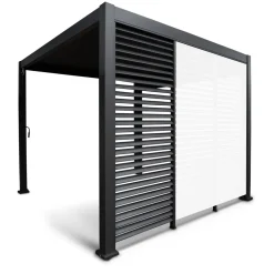 Pergolan säleikköpaneeli Home4you Mirador-111, 93x238 cm, tummanharmaa