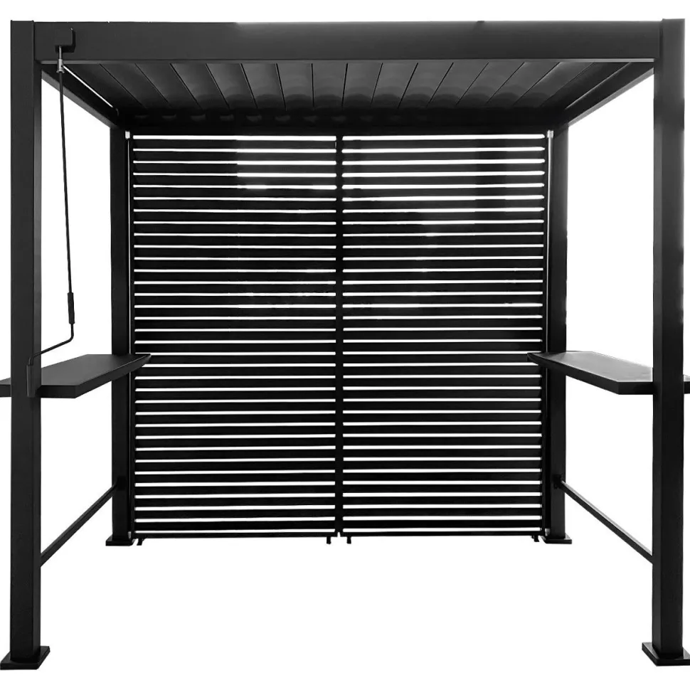 Pergolan säleikkötakaseinä Home4You Mirador BBQ, tummanharmaa