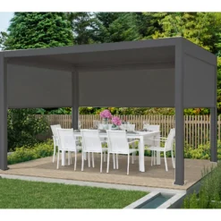Pergolan sivuverhot Home4you Mirador-111, 300x300 cm, tekstiili, musta