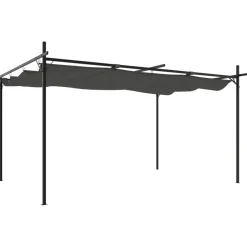Pergola sisäänvedettävä katto antrasiitti 395x292x230 cm