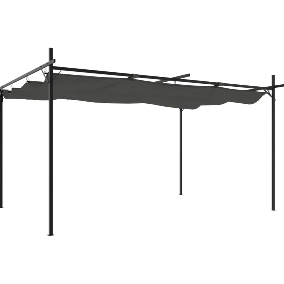 Pergola sisäänvedettävä katto antrasiitti 395x292x230 cm