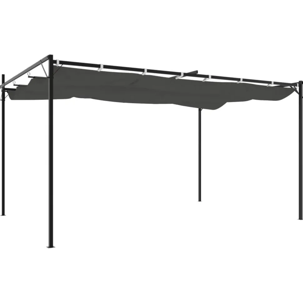 Pergola sisäänvedettävä katto antrasiitti 395x292x230 cm