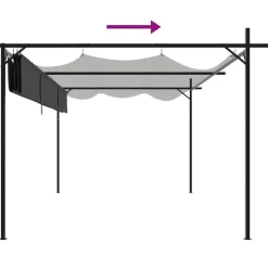 Pergola sisäänvedettävä katto antrasiitti 395x292x230 cm