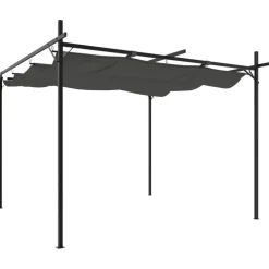 Pergola sisäänvedettävä katto antrasiitti 295x292x230 cm