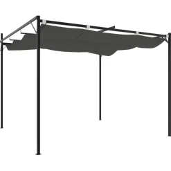 Pergola sisäänvedettävä katto antrasiitti 295x292x230 cm