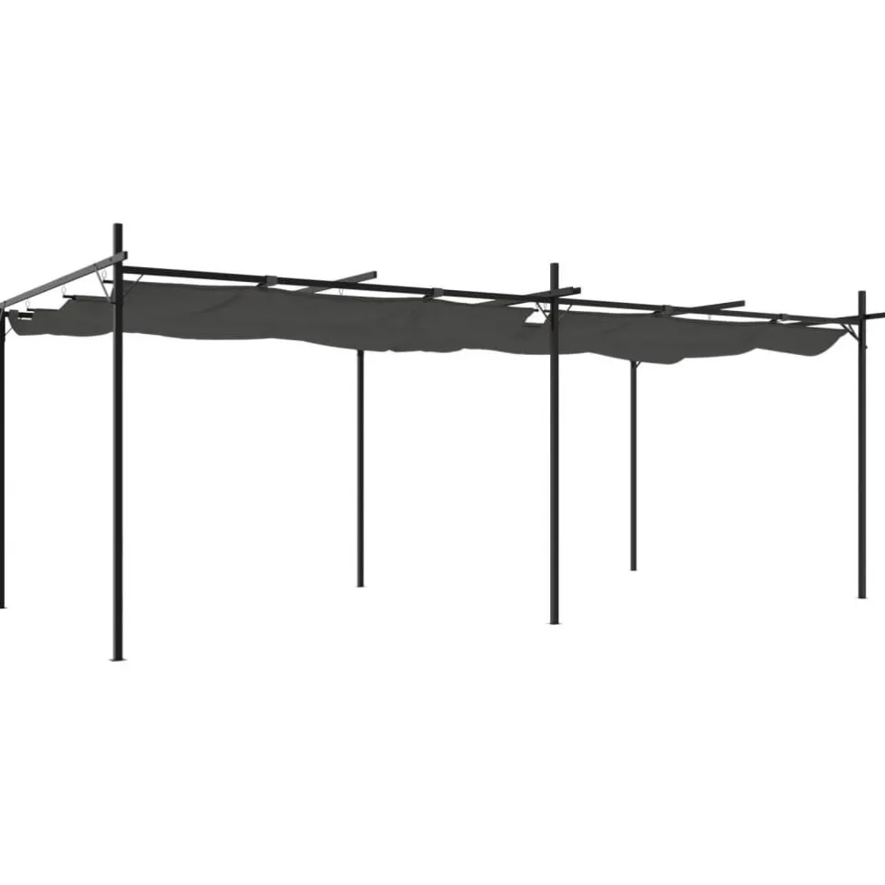 Pergola sisäänvedettävä katto antrasiitti 589x292x230 cm