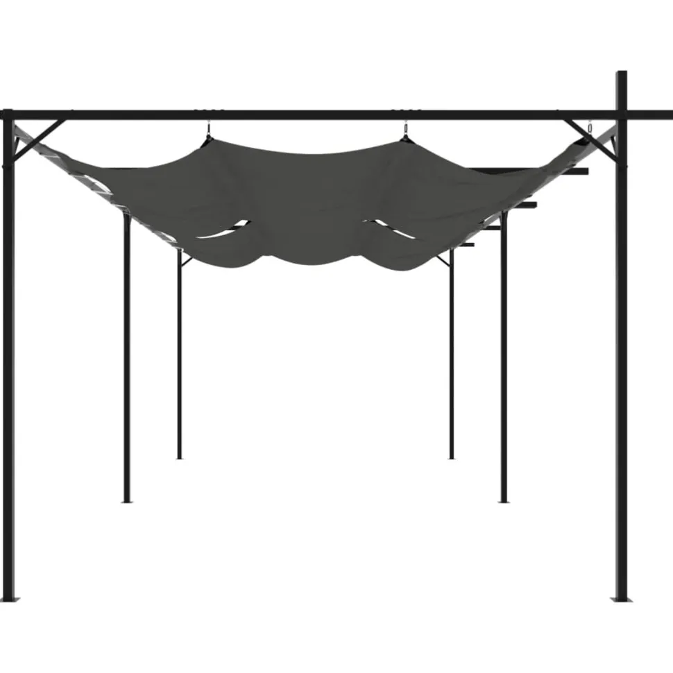 Pergola sisäänvedettävä katto antrasiitti 589x292x230 cm