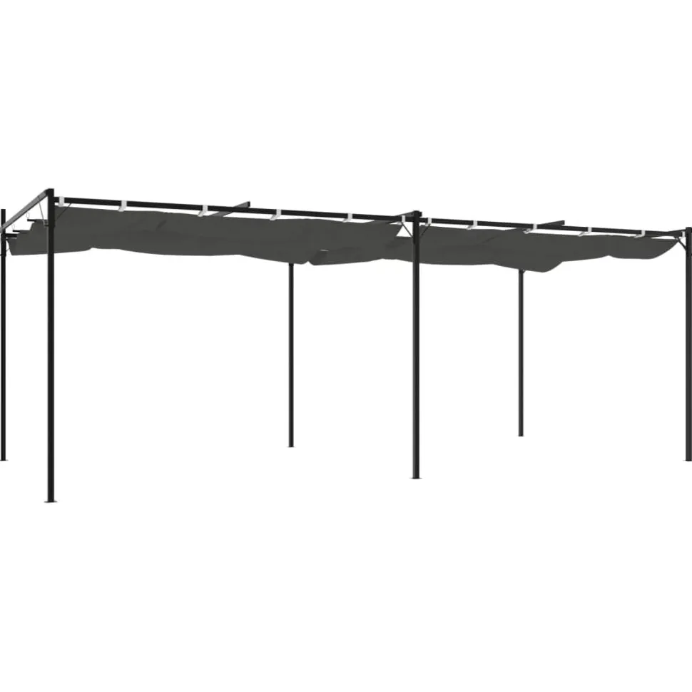 Pergola sisäänvedettävä katto antrasiitti 589x292x230 cm