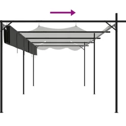 Pergola sisäänvedettävä katto antrasiitti 589x292x230 cm