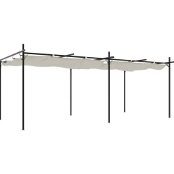 Pergola sisäänvedettävä katto kerma 589x292x230 cm