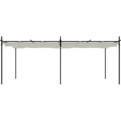 Pergola sisäänvedettävä katto kerma 589x292x230 cm
