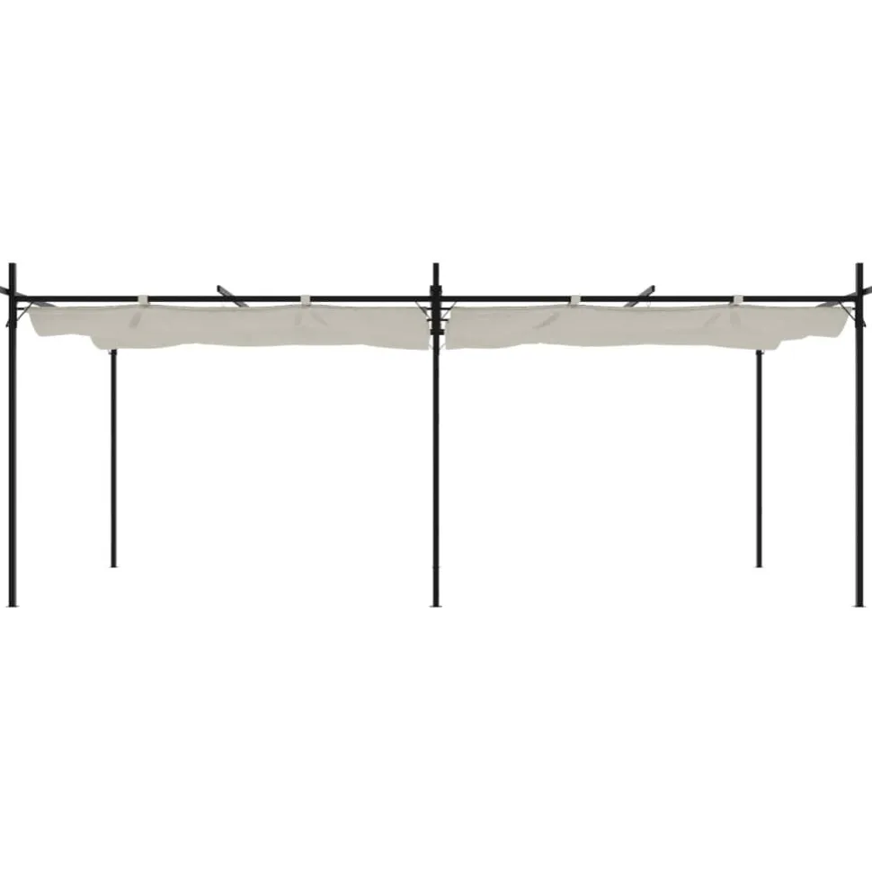 Pergola sisäänvedettävä katto kerma 589x292x230 cm