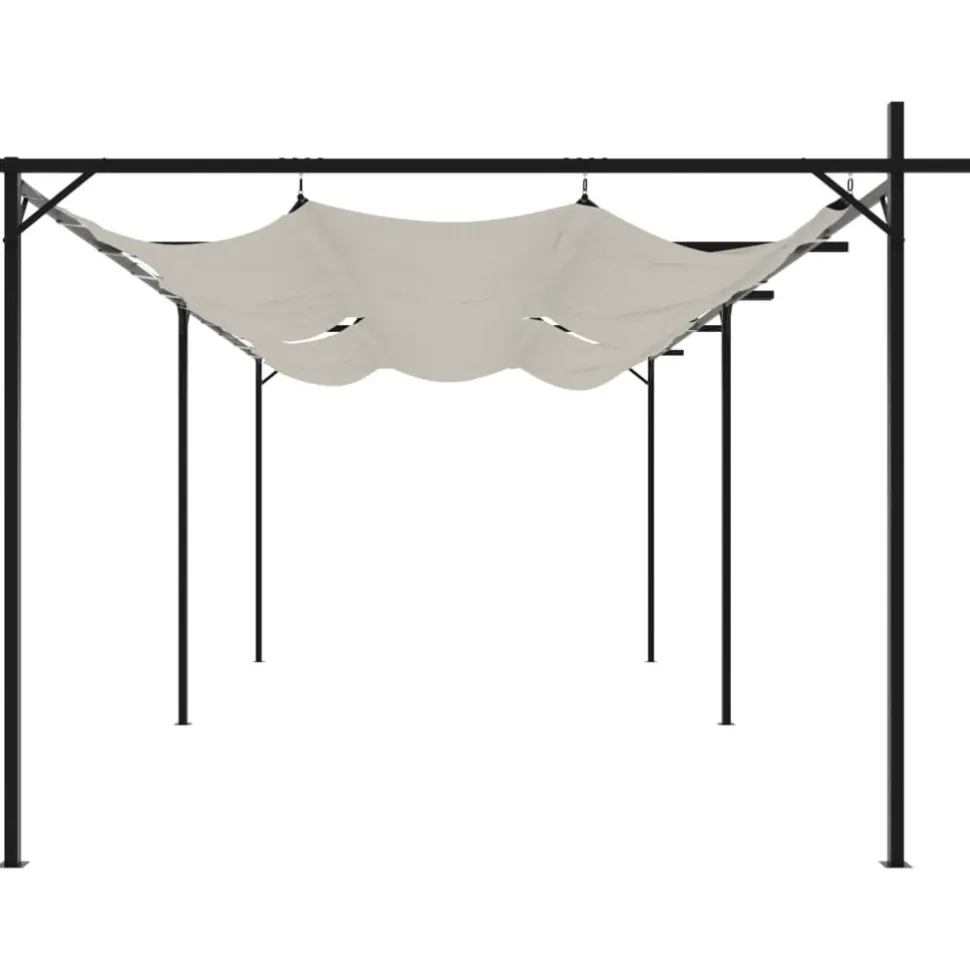 Pergola sisäänvedettävä katto kerma 589x292x230 cm