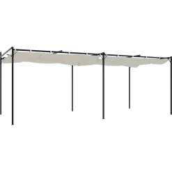 Pergola sisäänvedettävä katto kerma 589x292x230 cm