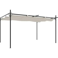 Pergola sisäänvedettävä katto kerma 395x292x230 cm