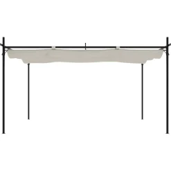 Pergola sisäänvedettävä katto kerma 395x292x230 cm