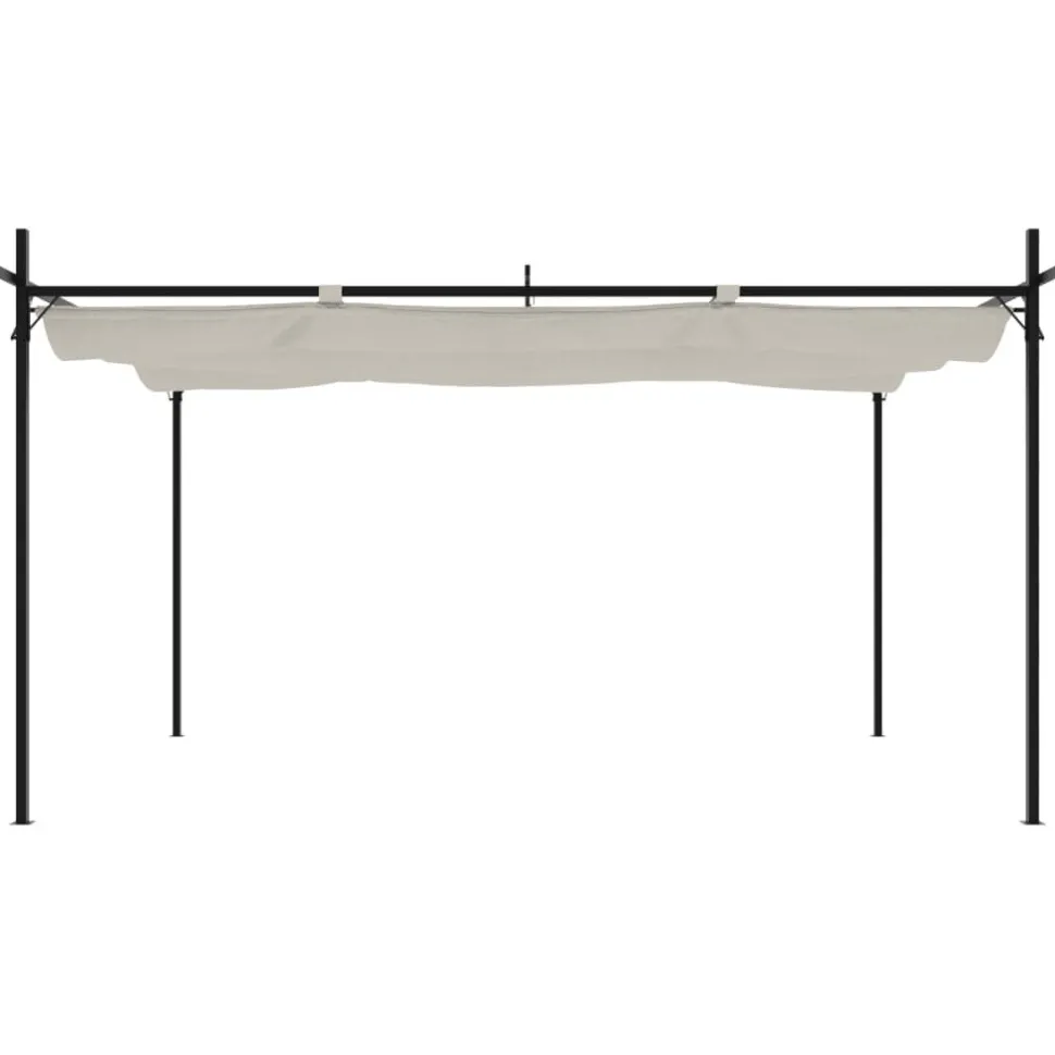 Pergola sisäänvedettävä katto kerma 395x292x230 cm
