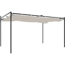 Pergola sisäänvedettävä katto kerma 395x292x230 cm