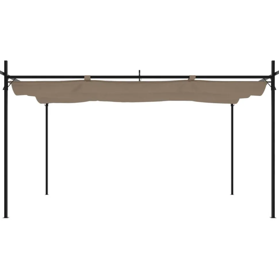 Pergola sisäänvedettävä katto taupe 395x292x230 cm