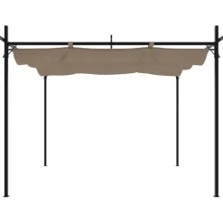 Pergola sisäänvedettävä katto taupe 295x292x230 cm