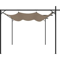 Pergola sisäänvedettävä katto taupe 295x292x230 cm