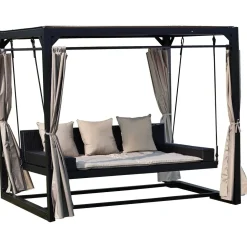 Pihakeinu Home4you Barcelona, 3 hlö, katoksella ja verhoilla, musta/beige