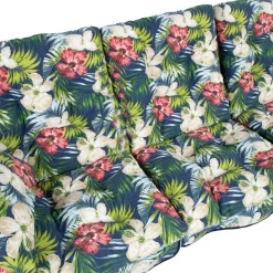 Pihakeinun pehmuste Home4You ROMA 108x56x10 cm, tumma kukkakuosi, 3-osainen, musta
