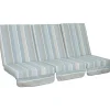 Pihakeinun pehmuste Home4You MONTREAL 114x52x9 cm, harmaa/beige, raidallinen, 3-osainen