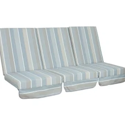 Pihakeinun pehmuste Home4You MONTREAL 114x52x9 cm, harmaa/beige, raidallinen, 3-osainen