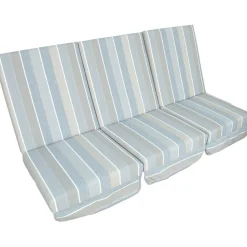 Pihakeinun pehmuste Home4You MONTREAL 114x52x9 cm, harmaa/beige, raidallinen, 3-osainen