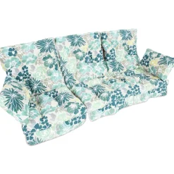 Pihakeinun pehmuste Home4You ROMA 108x56x10 cm, vaalea kukkakuosi, 3-osainen