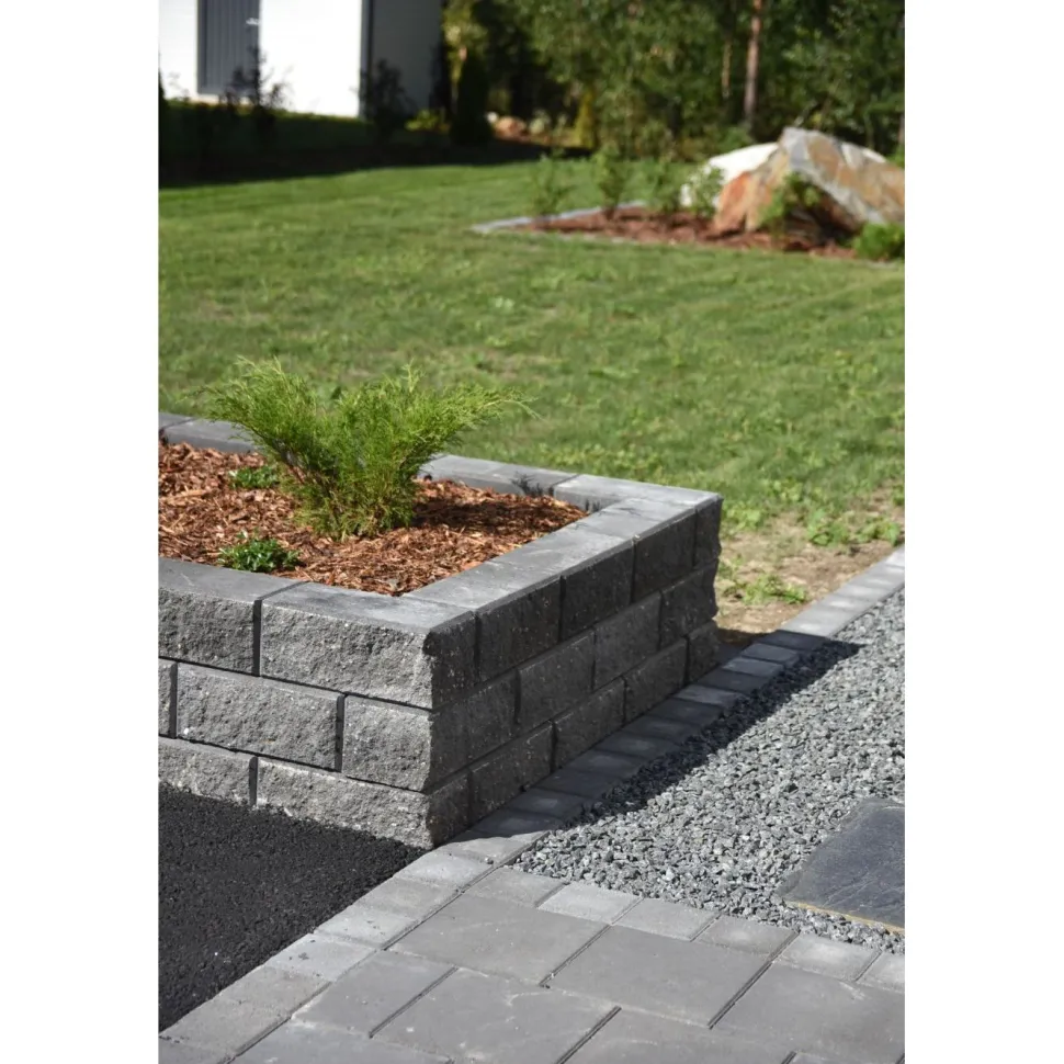 Pihakivi Lakka Nupukivi 60 138 x 138 mm musta