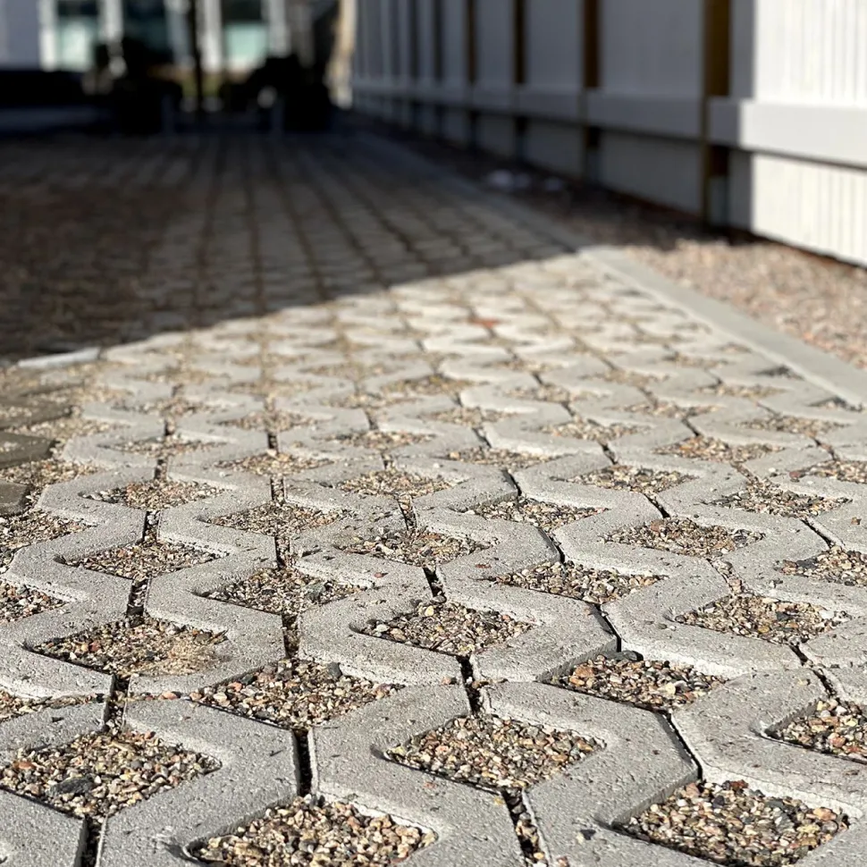 Pihakivi Rudus Reikälaatta 598x398x80 mm sileä harmaa