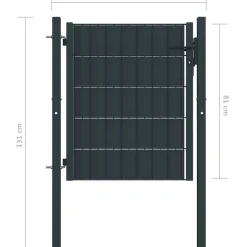 Pihaportti teräs 100x81cm antrasiitti