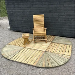 Pihaterassi, pyöreät kulmat, painekyllästetty mänty, vihreä, II-laatu, eri kokoja
