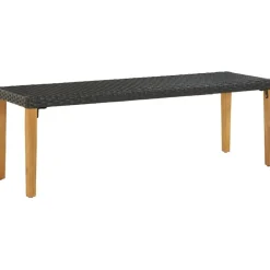 Polyrottinkinen musta puutarhapenkki 80 cm