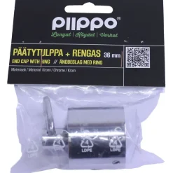 Päätytulppa + rengas Piippo Ø 36mm kromattu