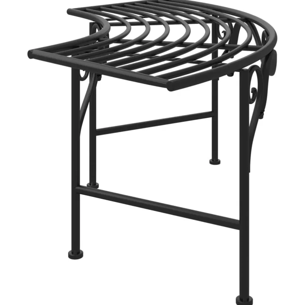 Puunreunuspenkki 113 cm musta teräs (18826)