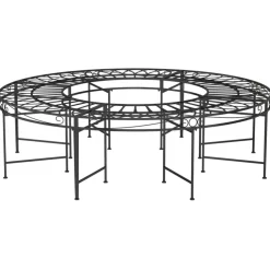Puunympäryspenkki Ø 160 cm musta teräs