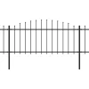 Puutarha-aita keihäskärjillä teräs (0.5-0.75)x3.4m musta