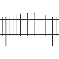 Puutarha-aita keihäskärjillä teräs (0.5-0.75)x3.4m musta