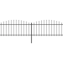 Puutarha-aita keihäskärjillä teräs (0.5-0.75)x3.4m musta