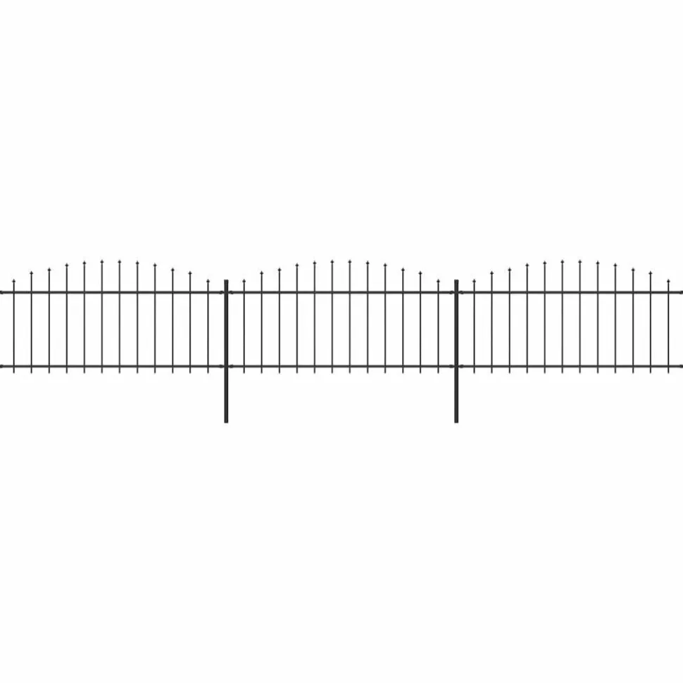 Puutarha-aita keihäskärjillä teräs (0.5-0.75)x5.1m musta