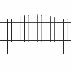 Puutarha-aita keihäskärjillä teräs (0.5-0.75)x5.1m musta