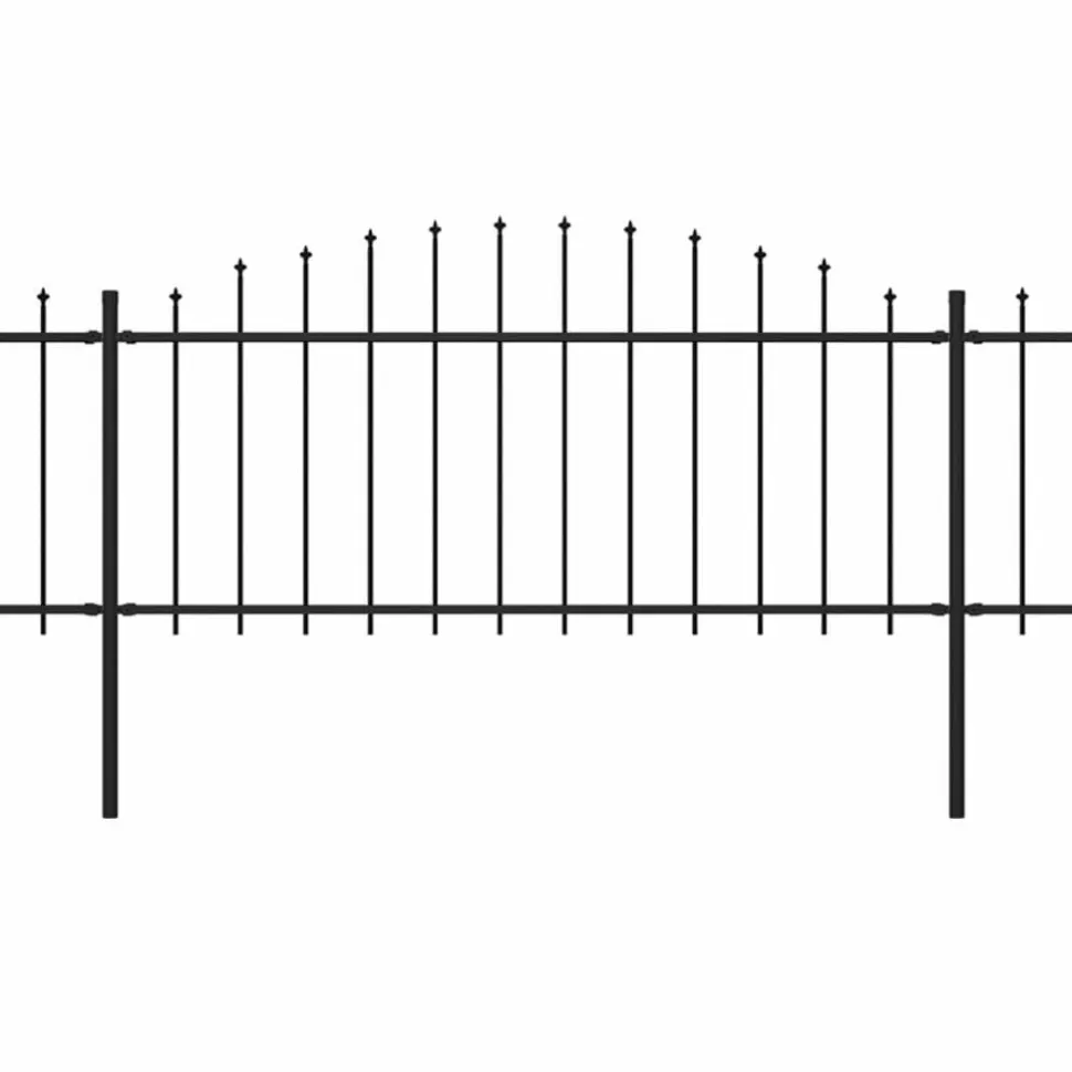 Puutarha-aita keihäskärjillä teräs (0.5-0.75)x5.1m musta
