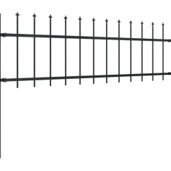 Puutarha-aita keihäskärjillä 5.1x0.6m teräs musta