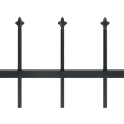 Puutarha-aita keihäskärjillä 5.1x0.6m teräs musta