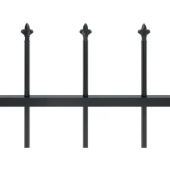 Puutarha-aita keihäskärjillä 8.5x1.5m teräs musta