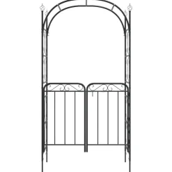 Puutarhakaari portilla 108x45x235 cm teräs musta