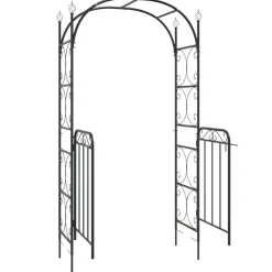 Puutarhakaari portilla 108x45x235 cm teräs musta